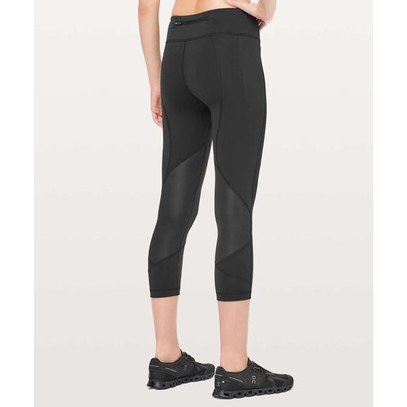 Lululemon Pace Rival High-Rise Crop 22" Size 4 Black - Picture 2 of 7